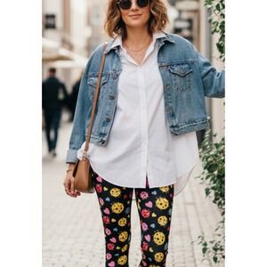 Ladybug‎ Heart Print Leggings Plus Size Black Multicolor xl 2x